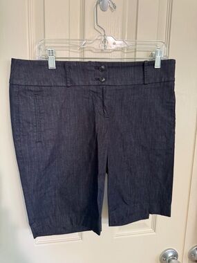 LOFT Women's Dark Denim Dress Shorts